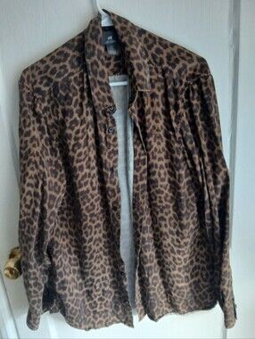 H&M Leopard Print Blouse in Brown and Black